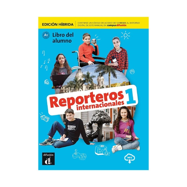 REPORTEROS INTERNACIONALES 1, hibridna izdaja, učbenik s kodo za dostop do Campus Difusión