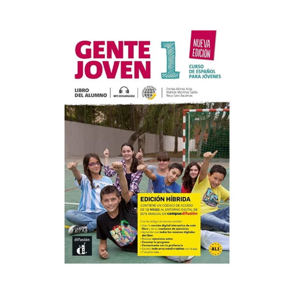 GENTE JOVEN 1, NUEVA EDICION, hibridna izdaja, učbenik s kodo za dostop do Campus Difusión