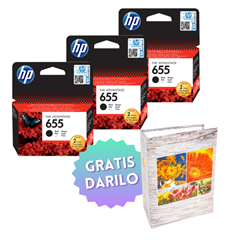Komplet kartuš HP CZ109AE nr.655 (črna), original, 3 kosi + DARILO GRATIS