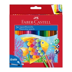 Akvarelne barvice Faber-Castell Aqua, 24 kosov + čopič