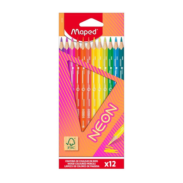 Barvice Maped Neon, 12 kosov