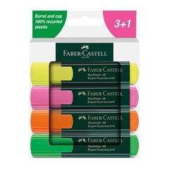 Marker Faber-Castell Fluo 48 (3 + 1), 4 kosi