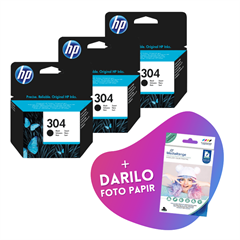 Komplet kartuš HP N9K06AE nr.304 (črna), original, 3 kosi + DARILO GRATIS
