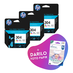 Komplet kartuš HP N9K05AE nr.304 (barvna), original, 3 kosi + DARILO GRATIS