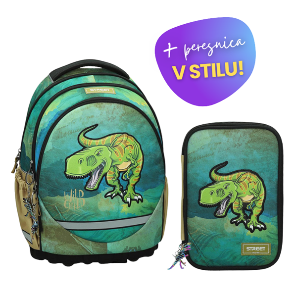 Komplet Street Dino 2: nahrbtnik + peresnica