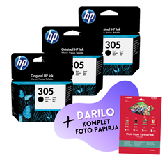 Komplet kartuš HP 3YM61AE nr.305 (črna), original, 3 kosi + DARILO GRATIS