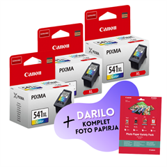 Komplet kartuš Canon CL-541XL (barvna), original, 3 kosi + DARILO GRATIS