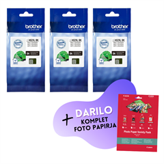 Komplet kartuš Brother LC462XLBK (črna), original, 3 kosi + DARILO GRATIS