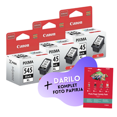 Komplet kartuš Canon PG-545 XL (črna), original, 3 kosi + DARILO GRATIS