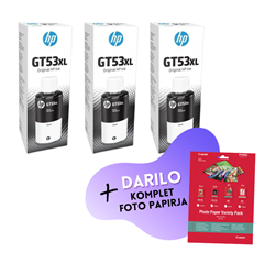 Komplet črnil za HP GT53 XL (1VV21AE) (črna), original, 3 kosi + DARILO GRATIS