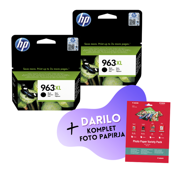 Komplet kartuš HP 3JA30AE nr.963 XL (črna), original, 2 kosa + DARILO GRATIS