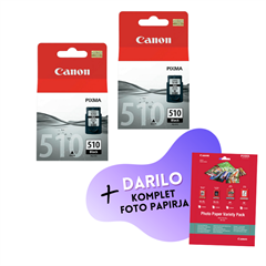 Komplet kartuš Canon PG-510 (črna), original, 2 kosa + DARILO GRATIS