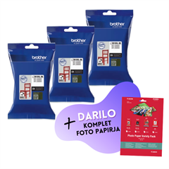Komplet kartuš Brother LC3619XLBK (črna), original, 3 kosi + DARILO GRATIS