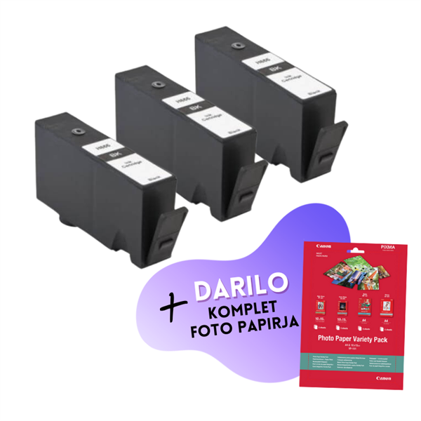Komplet kartuš HP CZ109AE nr.655 (črna), kompatibilna, 3 kosi + DARILO GRATIS
