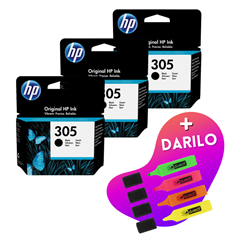 Komplet kartuš HP 3YM61AE nr.305 (črna), original, 3 kosi + DARILO GRATIS