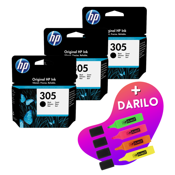Komplet kartuš HP 3YM61AE nr.305 (črna), original, 3 kosi + DARILO GRATIS