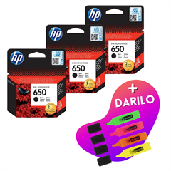 Komplet kartuš HP CZ101AE nr.650 (črna), original, 3 kosi + DARILO GRATIS