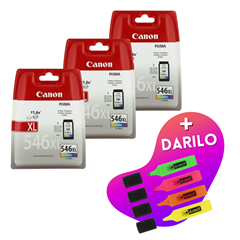Komplet kartuš Canon CL-546 XL (barvna), original, 3 kosi + DARILO GRATIS