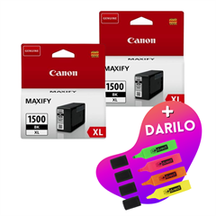 Komplet kartuš Canon PGI-1500XL BK (črna), original, 2 kosa + DARILO GRATIS