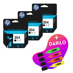 Komplet kartuš HP N9K06AE nr.304 (črna), original, 3 kosi + DARILO GRATIS
