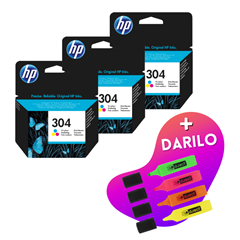 Komplet kartuš HP N9K05AE nr.304 (barvna), original, 3 kosi + DARILO GRATIS