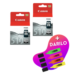Komplet kartuš Canon PG-510 (črna), original, 2 kosa + DARILO GRATIS