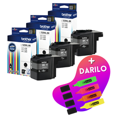 Komplet kartuš Brother LC529XLBK (črna), original, 3 kosi + DARILO GRATIS