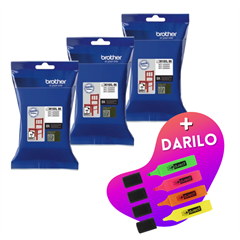 Komplet kartuš Brother LC3619XLBK (črna), original, 3 kosi + DARILO GRATIS