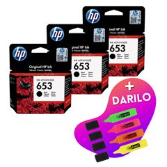 Komplet kartuš HP 3YM75AE nr.653 (črna), original, 3 kosi + DARILO GRATIS