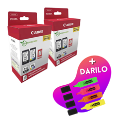 Komplet kartuš Canon PG-545 (črna) + CL-546 (barvna), original + foto papir, 2 kosa + DARILO GRATIS