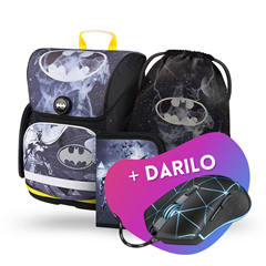 Prvošolski set Baagl Ergo Batman Storm Fidlock (3-delni) + DARILO