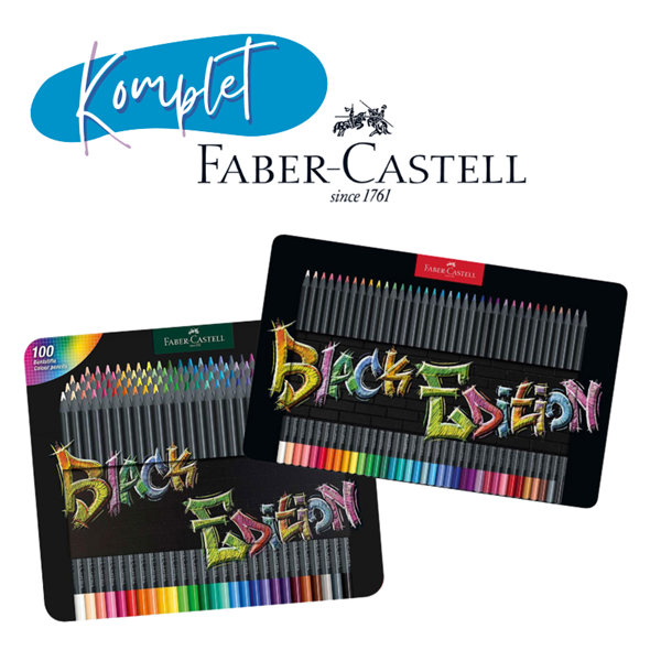 Šolski komplet barvic Faber-Castell Black Edition, 100 + 36 kosov
