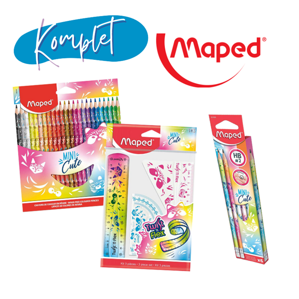 SUPER šolski komplet Maped Cute Mini, 3 + 6 + 24 kosov