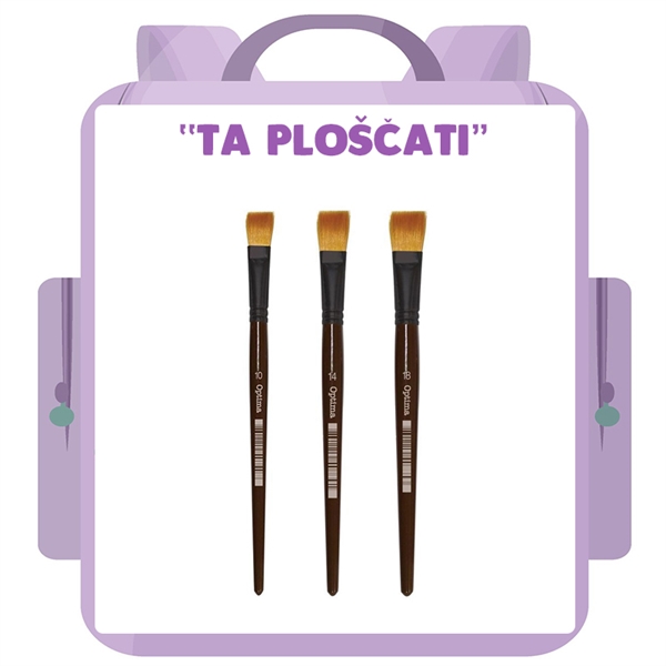 Komplet ploščatih čopičev št. 10, 14, 18