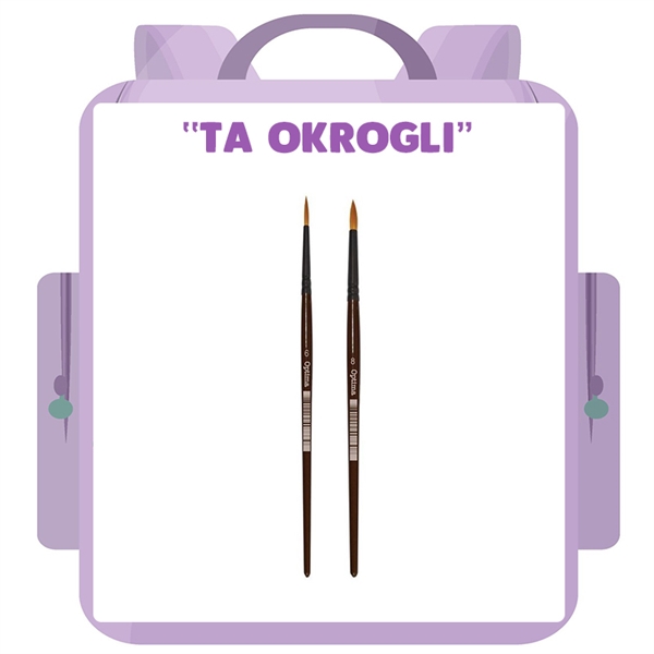 Komplet okroglih čopičev št. 6 in 8