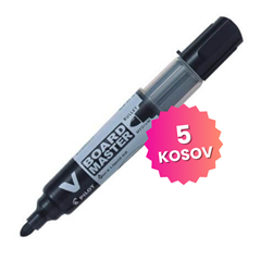 Komplet markerjev Pilot V Board master, WBMA-VBM-M-B (črna), 5 kosov