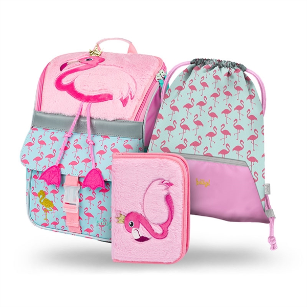 Prvošolski set Baagl Zippy Flamingo (3-delni)
