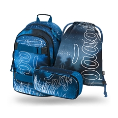 Prvošolski set Baagl Skate Steel (3-delni)
