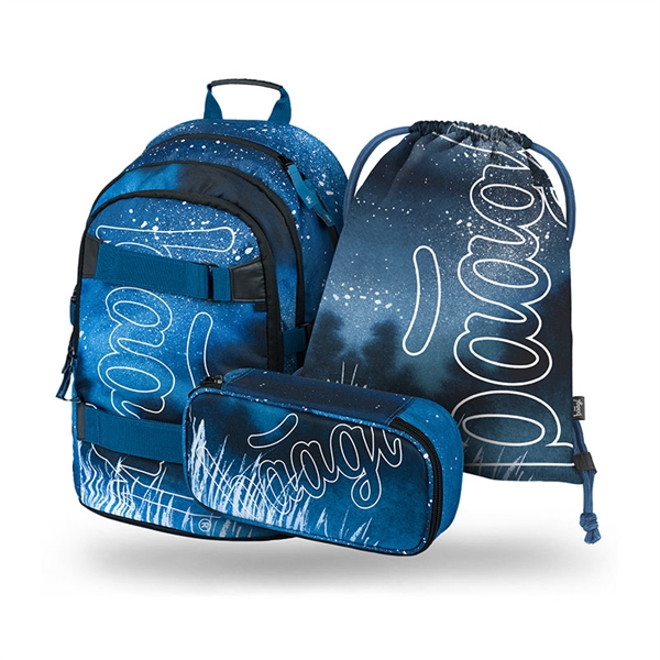 Prvošolski set Baagl Skate Steel (3-delni)