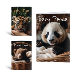 Komplet zvezkov A4 Rucksack Only, Živali Baby, črte z 9 mm robom, 52 listov, sortirano, 4 + 1 GRATIS