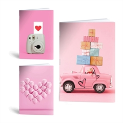 Komplet zvezkov A4 Rucksack Only, Srca, črte z 9 mm robom, 52 listov, sortirano, 4 + 1 GRATIS