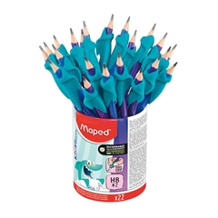 Grafitni svinčnik z radirko Maped HB, z ergonomskim držalom, 22 kosov