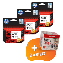 Komplet kartuš HP CZ101AE nr.650 (črna), original, 3 kosi + DARILO GRATIS