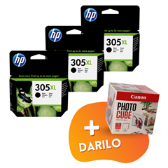Komplet kartuš HP 3YM62AE nr.305XL (črna), original, 3 kosi + DARILO GRATIS