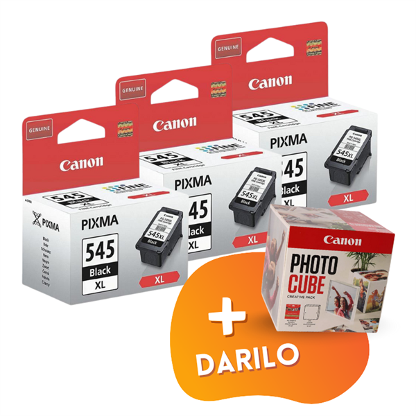 Komplet kartuš Canon PG-545 XL (črna), original, 3 kosi + DARILO GRATIS