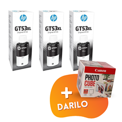 Komplet črnil za HP GT53 XL (1VV21AE) (črna), original, 3 kosi + DARILO GRATIS