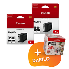 Komplet kartuš Canon PGI-1500XL BK (črna), original, 2 kosa + DARILO GRATIS