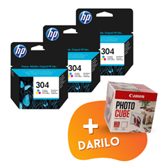 Komplet kartuš HP N9K05AE nr.304 (barvna), original, 3 kosi + DARILO GRATIS