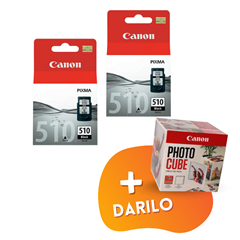 Komplet kartuš Canon PG-510 (črna), original, 2 kosa + DARILO GRATIS