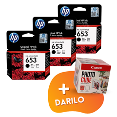 Komplet kartuš HP 3YM75AE nr.653 (črna), original, 3 kosi + DARILO GRATIS